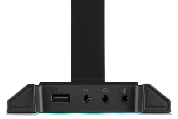 Підставка для гарнітури 2E GAMING GST320 3в1, 7.1, USB-A, 2xUSB-A/3x3.5мм, RGB, 1.5м, чорний (345521) 2E-GST320UB фото