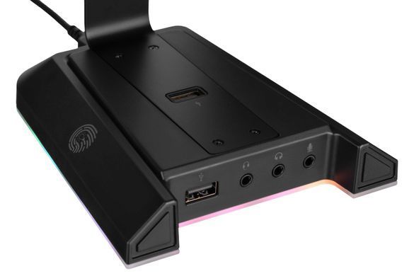 Підставка для гарнітури 2E GAMING GST320 3в1, 7.1, USB-A, 2xUSB-A/3x3.5мм, RGB, 1.5м, чорний (345521) 2E-GST320UB фото