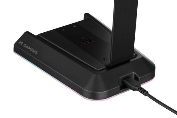 Підставка для гарнітури 2E GAMING GST320 3в1, 7.1, USB-A, 2xUSB-A/3x3.5мм, RGB, 1.5м, чорний (345521) 2E-GST320UB фото