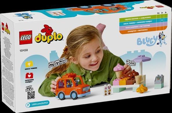 Конструктор LEGO DUPLO Bluey Путешествие с мороженым вместе с Блуи 22 детали (10458)
