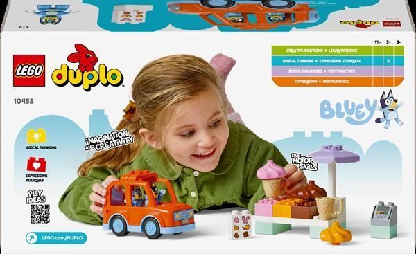 Конструктор LEGO DUPLO Bluey Путешествие с мороженым вместе с Блуи 22 детали (10458)