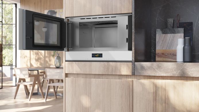 Siemens Микроволновая печь встраиваемая, 21л, электронное управление, 900Вт, дисплей, белый BF722L1W1 фото