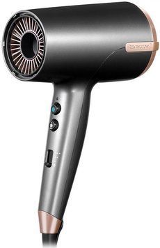 Remington Фен ONE, 2000Вт, 8 режимів, дифузор,чохол,іоніз-я, хол. обдув, термо-сенсор, сірий (371107) D6077 фото