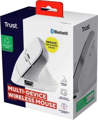 Миша Trust Bayo+ Multidevice Ergonomic, BT/WL/USB-A, біла (393947) 25399_TRUST фото