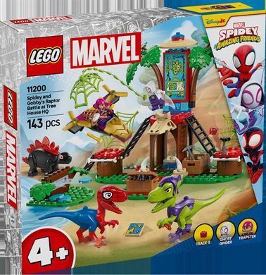 Конструктор LEGO Spiday Marvel Битва Павука та раптора Гоббі у штаб-будинку на дереві (11200)