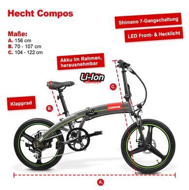 Велосипед на акумуляторній батареї HECHT COMPOS GRAPHITE HECHTCOMPOSGRAPHITE фото
