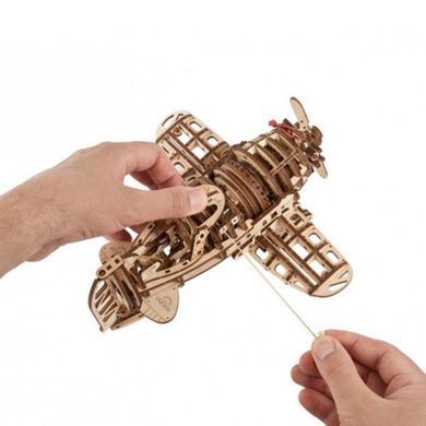 Дерев'яний механічний 3D конструктор Ugears Літак Скажений Шершень (70183) dt_93648 фото