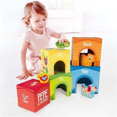 Деревянные кубики Hape Башня со зверятами (E0451) dt_12132 фото