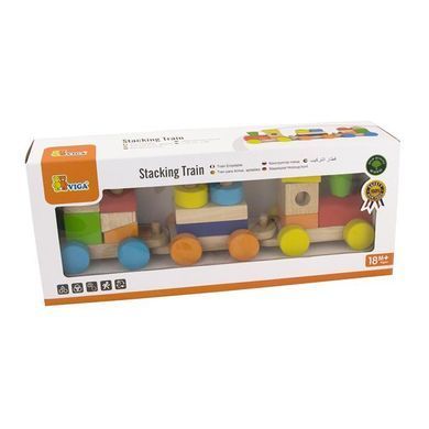 Дерев'яний поїзд Viga Toys Кольорові кубики (51610) dt_2416 фото
