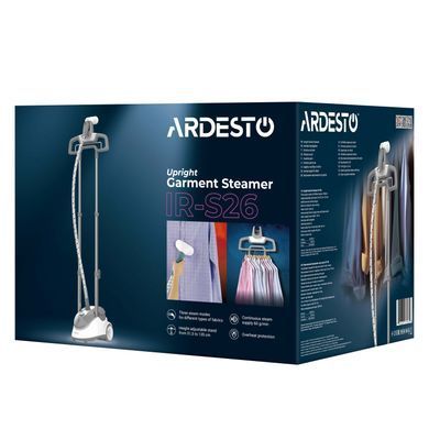 Отпариватель Ardesto вертикальный IR-S26, 1800Вт, 2600мл, вешалка, нерж. сталь, белый+серый IR-S26 фото