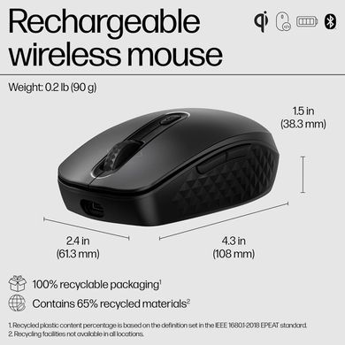 HP Миша 690 Rechargeable, BT, чорний (382819) 7M1D4AA фото