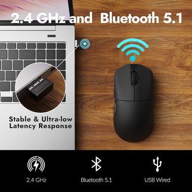 Мышь Lemokey G1 USB-A/USB-C/WL/BT, 8K, черный G1-A1 фото