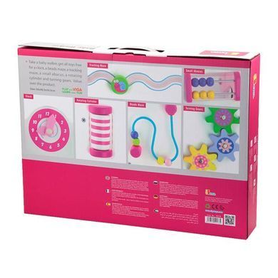 Ходунки-каталка Viga Toys с бизибордом розовый (50178) dt_721 фото