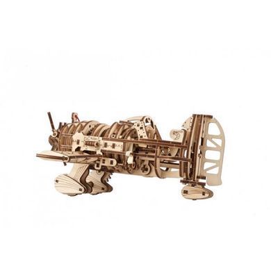 Дерев'яний механічний 3D конструктор Ugears Літак Скажений Шершень (70183) dt_93648 фото