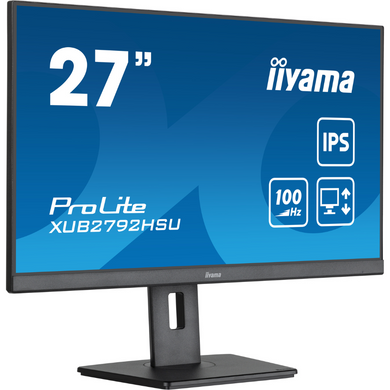 27" 16:9 IPS РК монітор, 1920х1080, 0.4 мс (MPRT), 100 Гц, FreeSync, 1xHDMI/1xDP/4xUSB 3.2, SP 2x2 В IIYAMA XUB2792HSU-B6 3722954 фото
