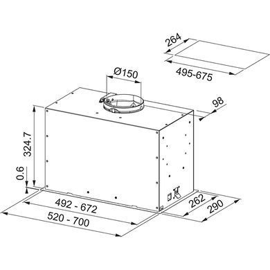 Franke Витяжка вбудовувана Box Flush EVO, 52см, 1035м3г, FBFE WH MATT A52, білий матовий (364074) 305.0665.366 фото