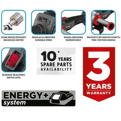 Кутова шліфувальна машина GRAPHITE 58GE142 Adjustable 125 мм, безщітковий двигун, 9200 об/хв 58GE142 фото