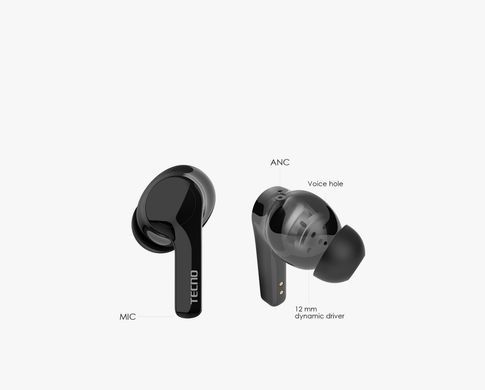 Навушники TECNO Hipods H3 Black (345544) 4895180768019 фото