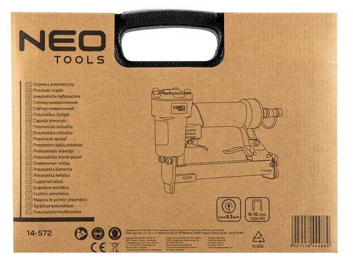 Пневматичний степлер Neo Tools 14-572 для оббивних та столярних робіт 6-16 мм., тип 80