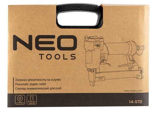 Пневматичний степлер Neo Tools 14-572 для оббивних та столярних робіт 6-16 мм., тип 80