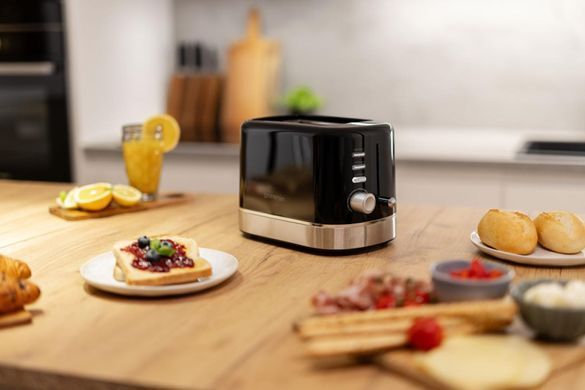 Gorenje Тостер 850Вт, підігрів, розморожування, пластик, чорний (382562) T800DB фото
