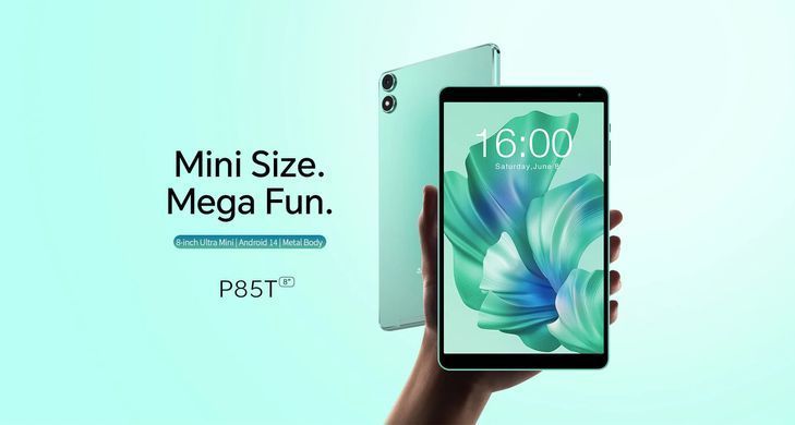 TECLAST Планшет P85T 8" 4ГБ, 64ГБ, 5000мА&bull;год, Android, ментоловий (372986) 6940709685655 фото