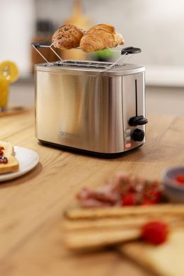 Gorenje Тостер 800Вт, підігрів, розморожування, пластик, сріблястий (382563) T800DS фото