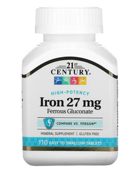 Iron 27 mg Ferrous Gluconate - 110 tabs