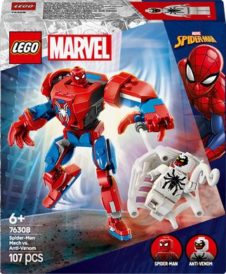 Конструктор LEGO Super Heroes Робот Людини-павука проти Анти-Венома 107 деталей (76308)