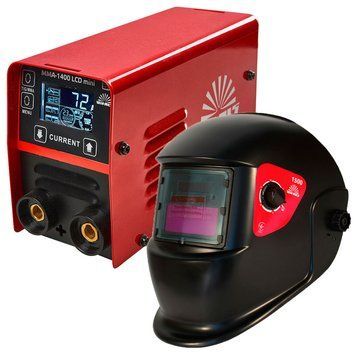 Комплект зварювальний апарат Vitals MMA-1400 LCD mini + Маска зварювальника Vitals 1500 (1+1) V179500 фото