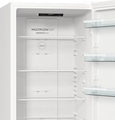 Gorenje Холодильник с нижн. мороз. камерой, 200х60х60см, 2 дв., 235(96)л, А++, NoFrost+, Зона св-ти, белый NRK6202EW4 фото