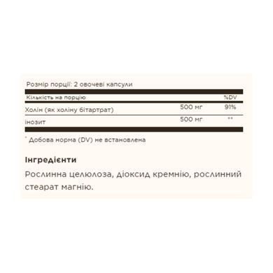 Choline/Inositol 500 mg/500 mg - 100 vcaps Solgar