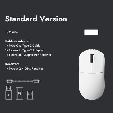 Миша Lemokey G1 USB-A/USB-C/WL/BT, 8K, білий (385551) G1-A2 фото
