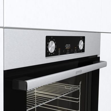 Gorenje Духова шафа електрична, 77л, A+, дисплей, нерж BO6735E02X фото