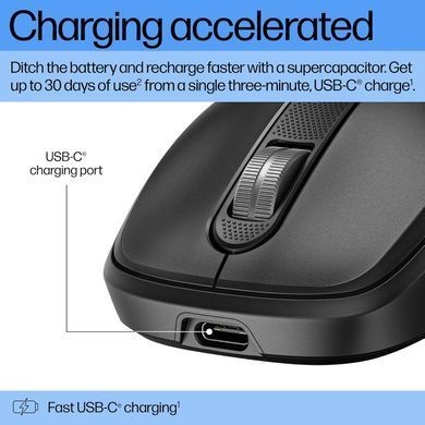 HP Миша 510 Ultra-Fast Rechargeable, USB-A/WL, чорний (382820) 9C2F6AA фото