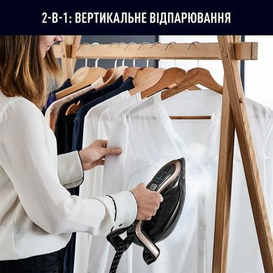 Праска-парогенератор Tefal Pro Express Vision, 3000Вт, 1200мл, паровий удар -800гр, постійна пара - 180гр, керам. підошва, чорно-золотий (388232) GV9823E1 фото