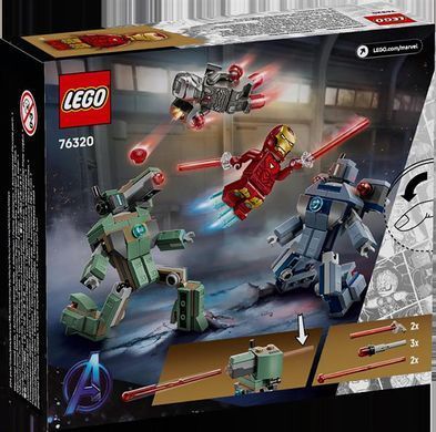 Конструктор LEGO Super Heroes Залізна людина та Бойова Машина проти Хаммер Дронів 204 деталі (76320)