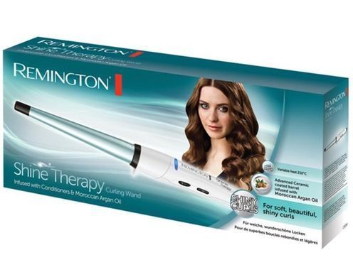Remington Плойка Shine Therapy, конусна, >300Вт, темп.режимів-8, 140-210С, кераміка, білий (265298) CI53W фото
