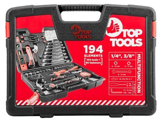 Набор инструментов Top Tools 38D545 1/4", 3/8", 194 шт. 38D545 фото