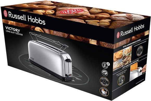 Тостер Russell Hobbs Chester, 1000Вт, металл, длинные слоты, серебристый 23510-56 фото