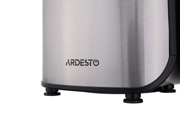 Соковитискач шнековий ARDESTO 200Вт, чаша-0.6л, жмих-0.6л, пластик/метал, сріблясто-чорний (301165) JEG-1330SL фото