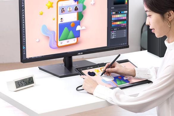 ASUS Монітор портативний 15.6" ProArt PA169CDV HDMI, 2xUSB-C, MM, IPS, 3840x2160, 10ms, Touch, sRGB 100%, Stylus (372202) 90LM0711-B01I70 фото