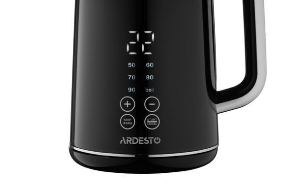 Електрочайник ARDESTO AEKL-X53E/1.7 л/2200 Вт/подвійні стінки/LED дисплей/Otter контроль/чорний (360279) EKL-X53E фото