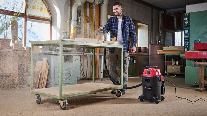 Пилосос професійний Einhell TC-VC 1825 А 1250 Вт пластик 25 л 180 мбар шланг 2.5 м кабель 3 м розетка 2.2 кВт 4.2кг (391031) 2342485 фото