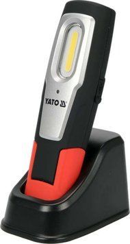Лампа світлодіодна переносна YATO 3.7 В акумулят. Li-Ion, 2 режими 600/250 Lm, зарядний USB пристрій YT-08558 фото