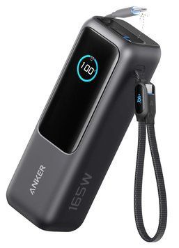 Портативное зарядное устройство Anker 25000 mAh 165W PD Built-In Double USB-C Cables Black (7133683)