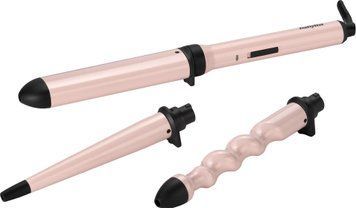 Мультистайлер Babyliss Curl & Wave Trio Styler, 58Вт, темп.режимов-2, 180&deg;C, 210&deg;C , термо коврик, перчатка , керамика, черно-розовый MS750E фото