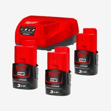 Енергокомплект MILWAUKEE, M12 NRG-303 (+зар.пр., 3 акум.Х 3Аг)