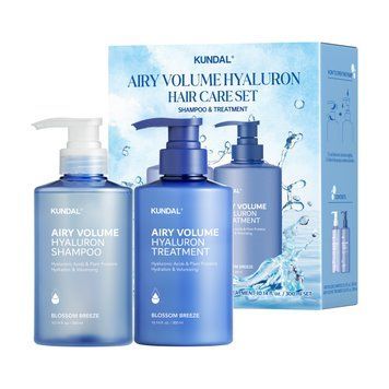 Набір засобів по догляду за волоссям Kundal Airy Volume Hyaluron Edition Set Blossom Breeze 300ml*2ea