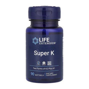 Комплекс Витаминов К1 + К2 Life Extension Super K 90 мягких капсул